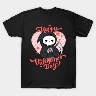 Happy valentines day funny grim reaper illustration T-Shirt